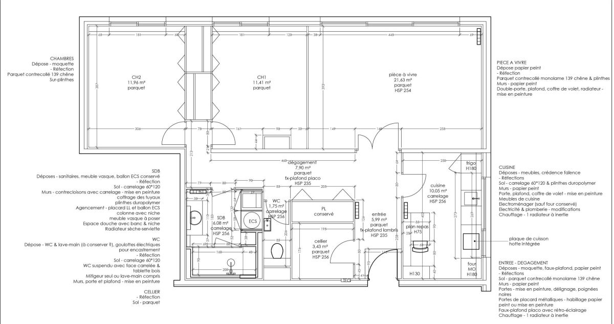 plan état futur aménagement appartement